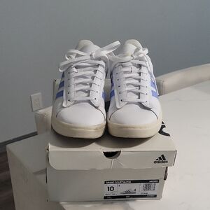 Adidas White and Blue Sneakers